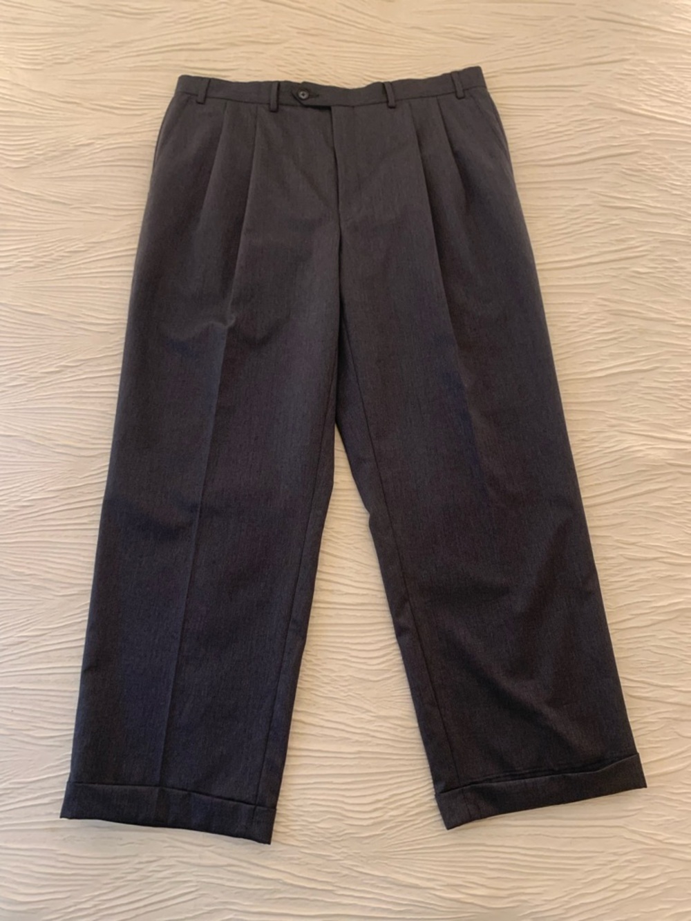 Ralph Lauren LRL Gray Wool/Cashmere Blend Double Pleated Pants, size 35x28